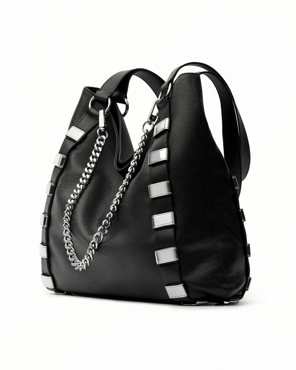 Links Tote - Black Silver