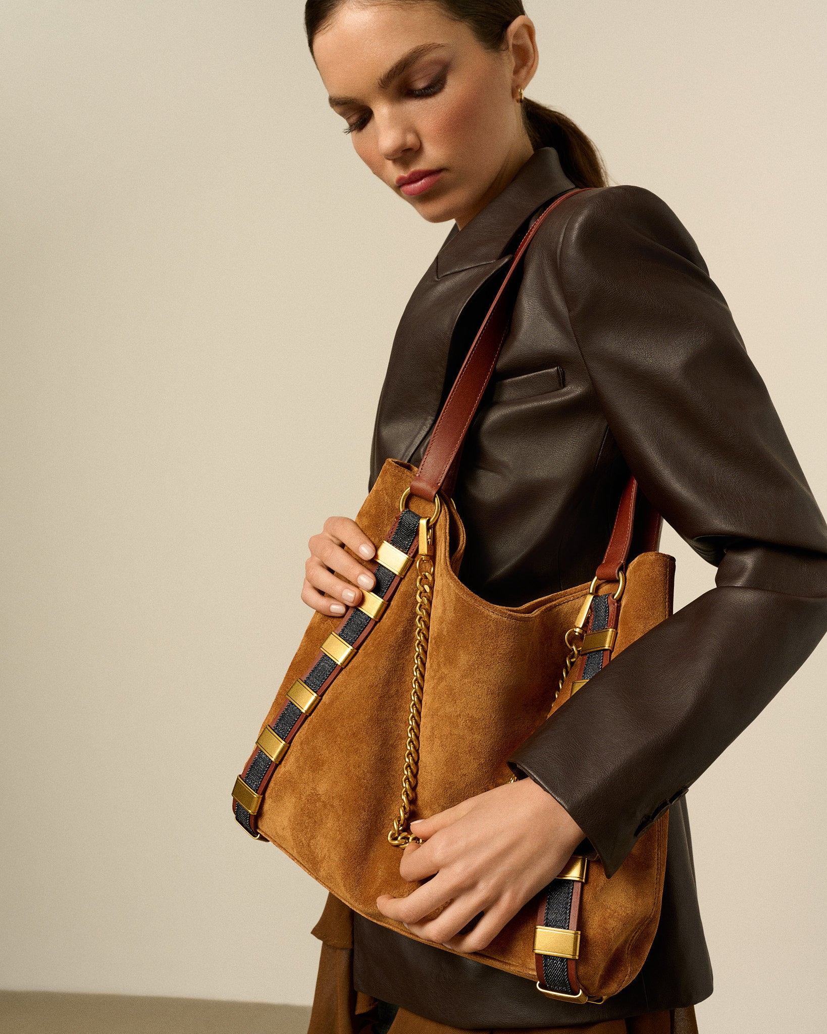 Links Tote - Cognac Suede (Pre-Order)