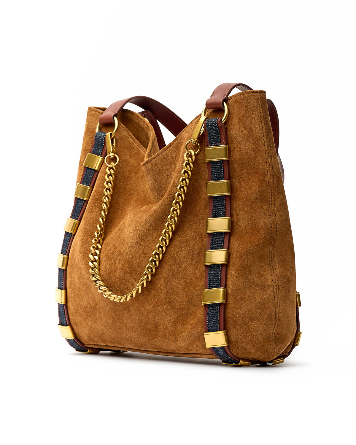 RAPT Links Tote Cognac Suede Shoulder Bag