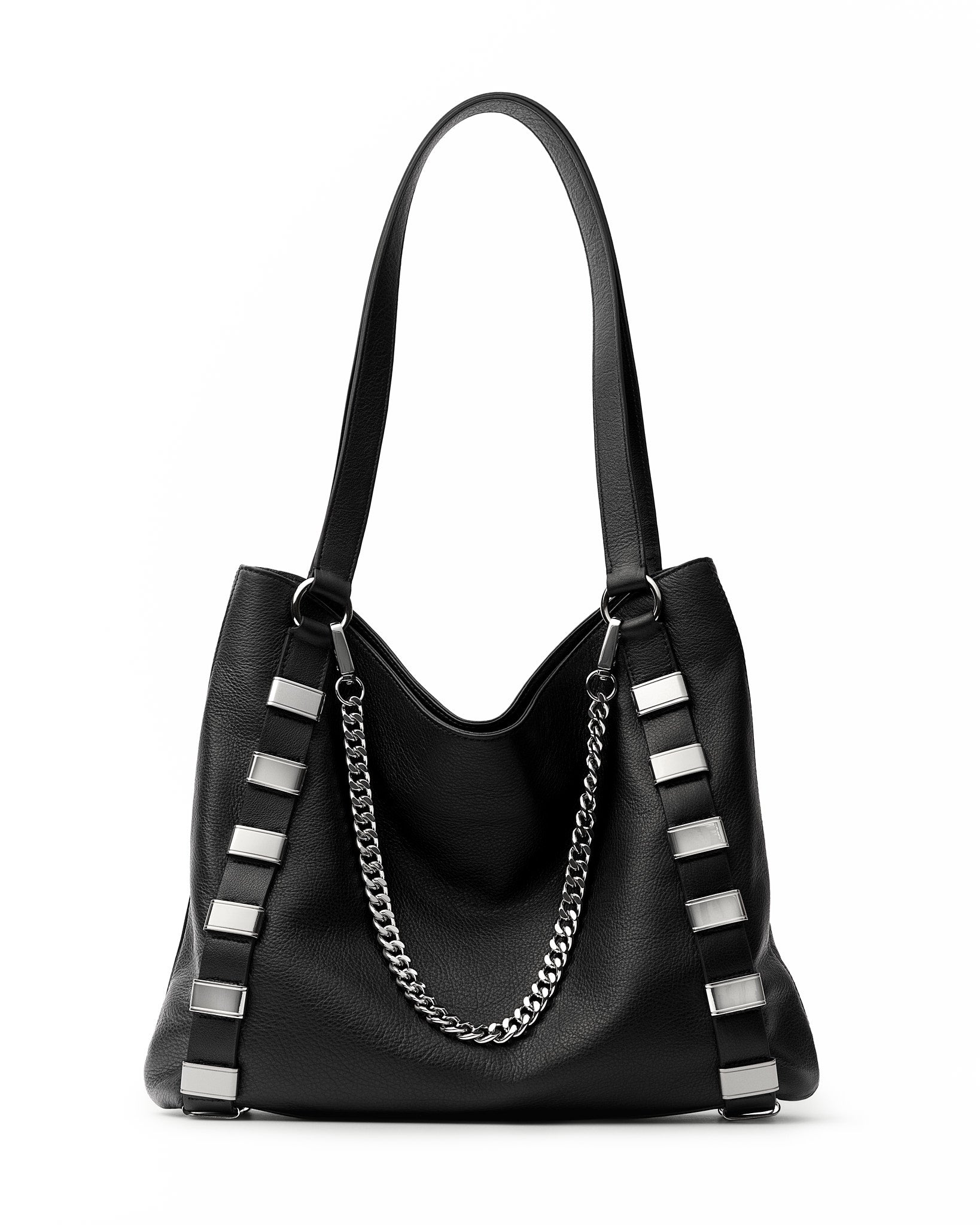 Links Tote - Black Silver