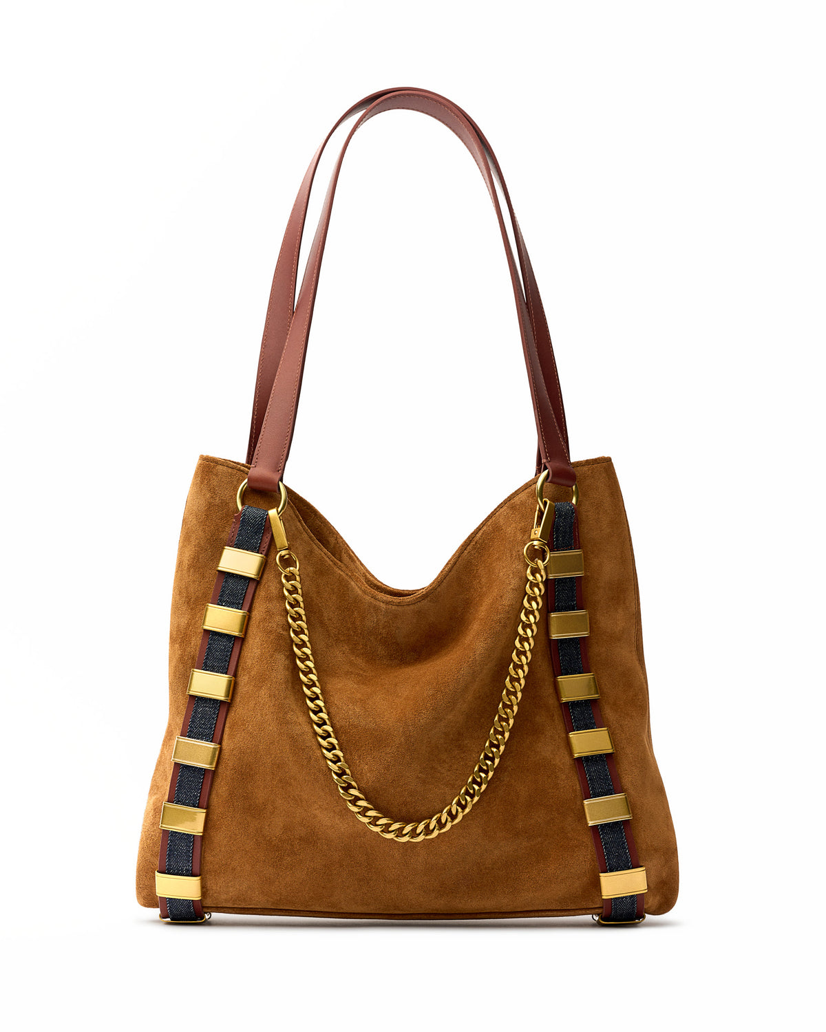 RAPT Links Tote Cognac Suede Shoulder Bag