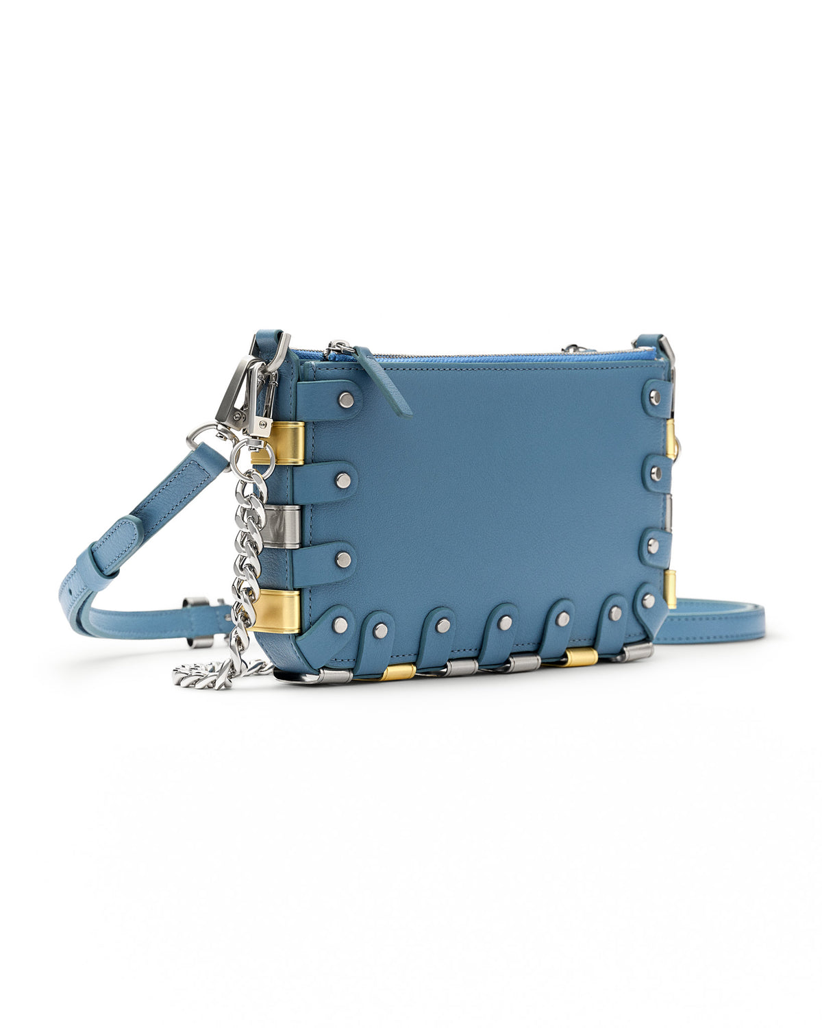RAPT Rapture Small City Blue Leather Crossbody Bag