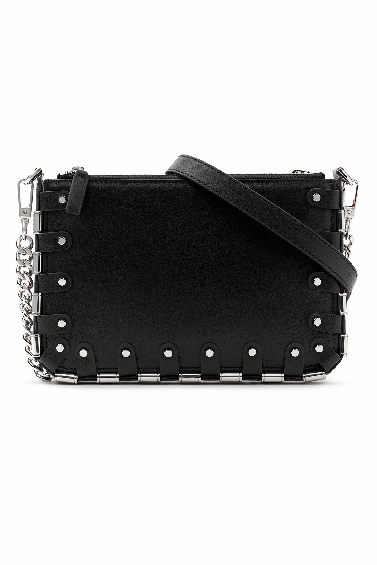 RAPT Rapture Medium Black Leather & Silver Crossbody Bag